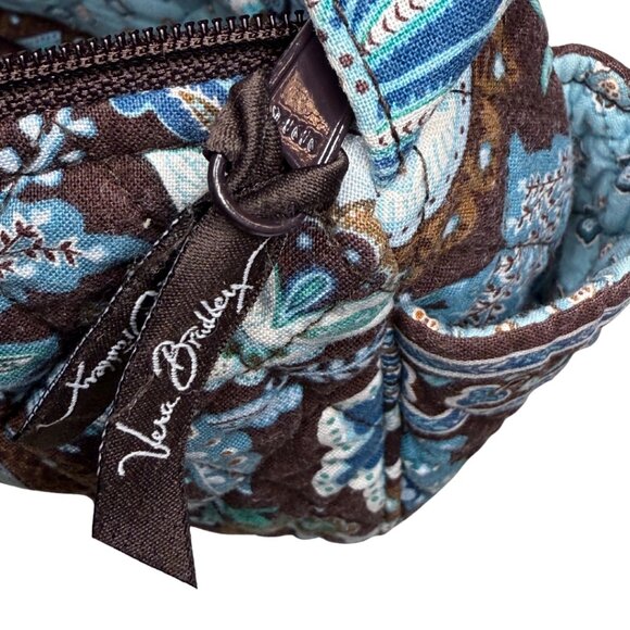 Vera Bradley Maggie Quilted Vintage Shoulder Bag Purse Java Blue Print - Picture 3 of 6